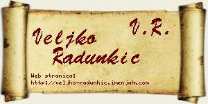 Veljko Radunkić vizit kartica